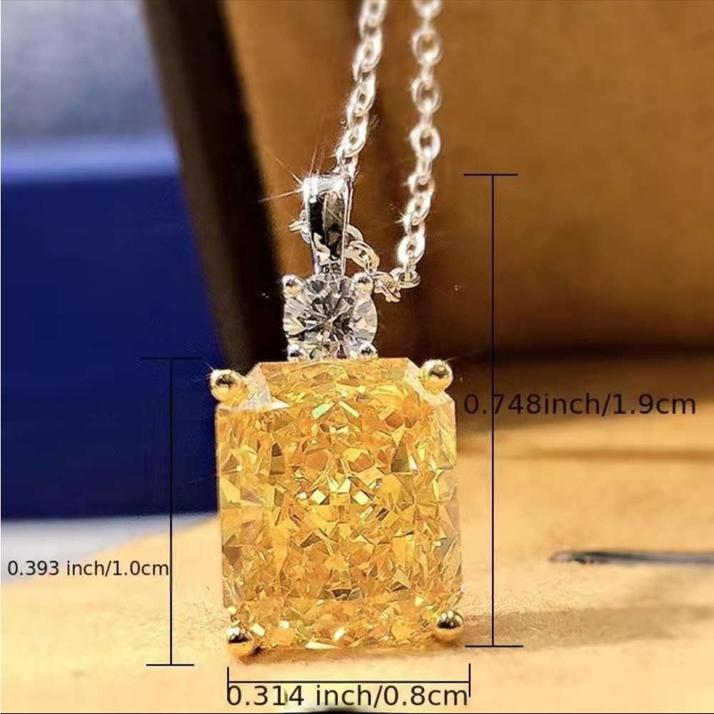 New 925 Silver Birthstone Delicate Citrine Necklace - Picture 2 of 6